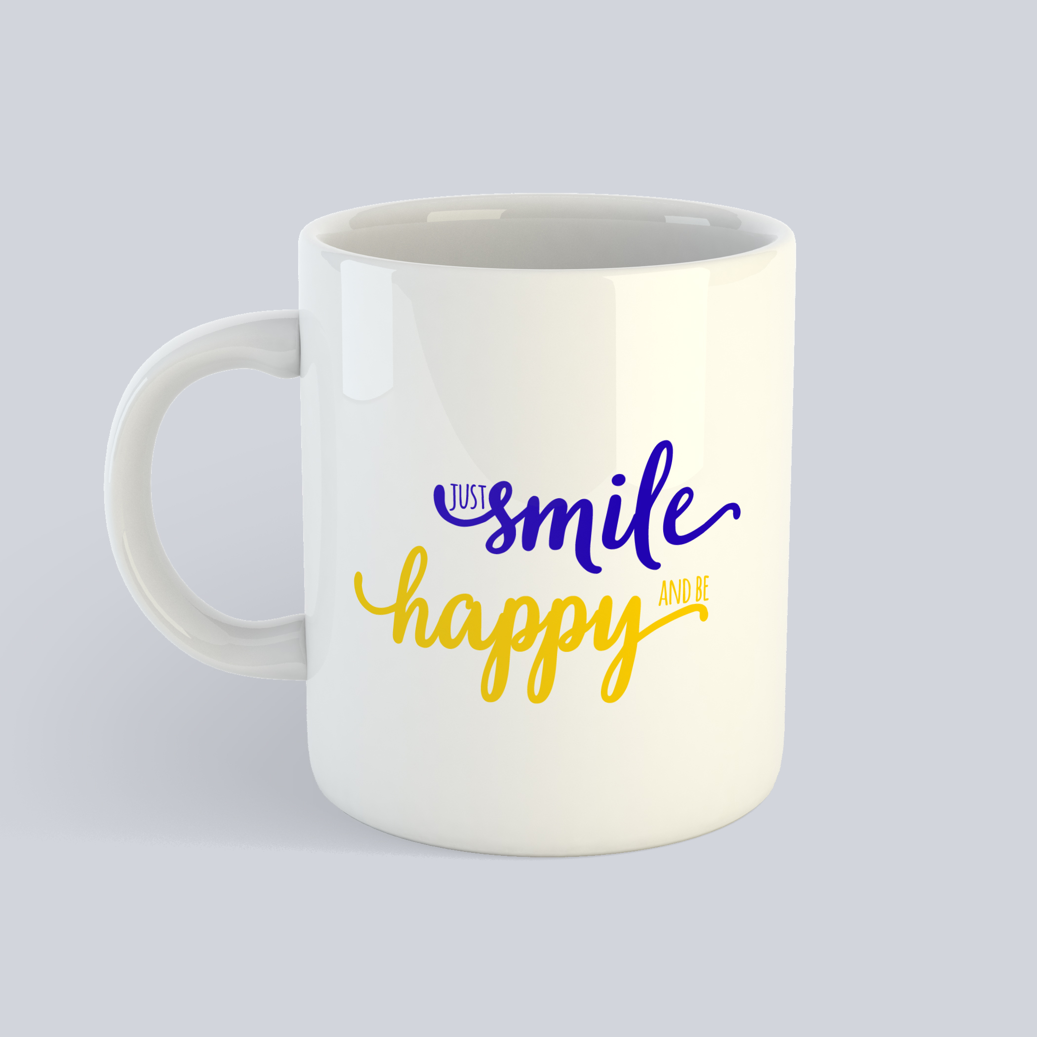Чашка: Just smile happy and be