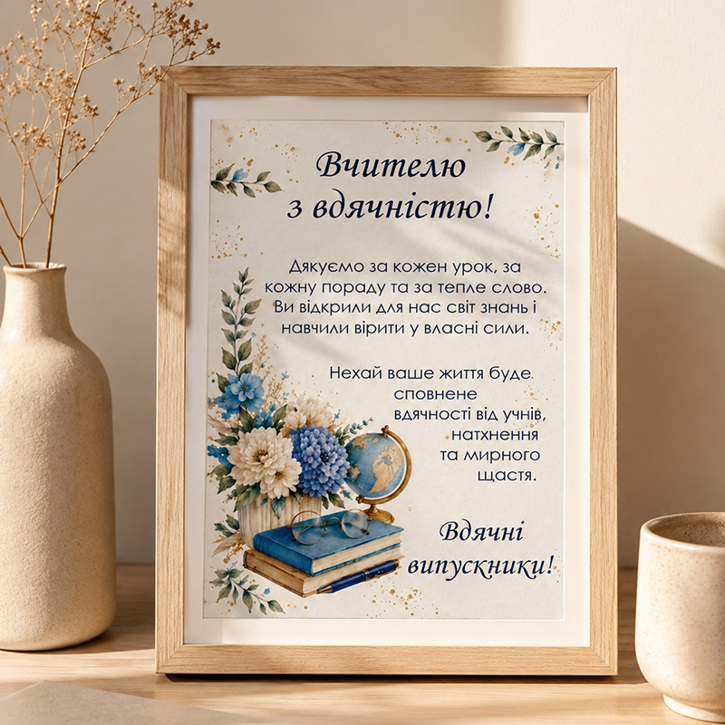 Подяка вчителю з Вашим фото